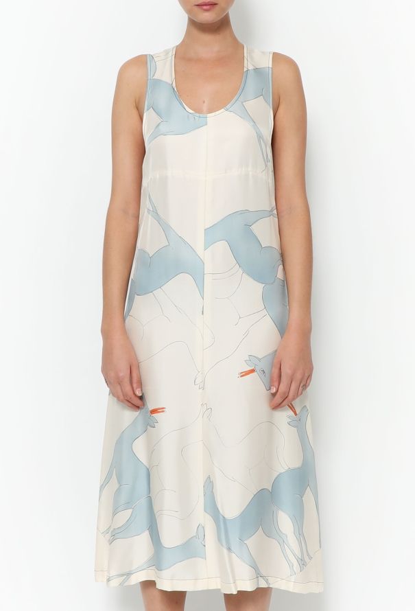 Céline F/W 2015 Wonderland Silk Slip Dress  reindeer print - 3
