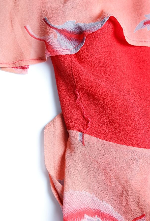 Ossie Clark COLLECTOR 1972 Feather Print Crêpe Ensemble - 6