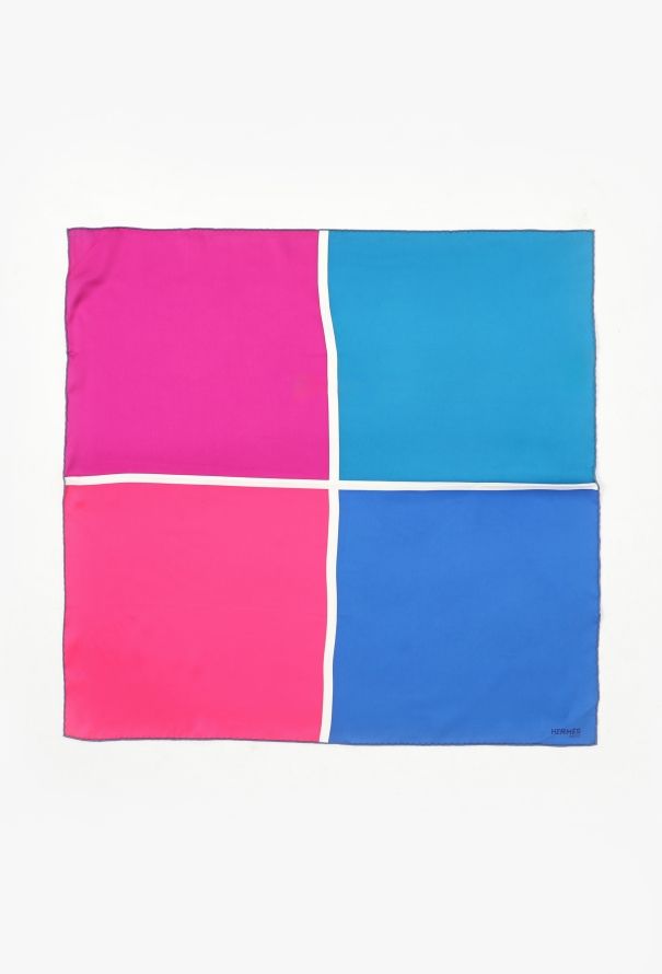 Hermès Colorblock 'Quadri' 65cm Silk Carré - 1
