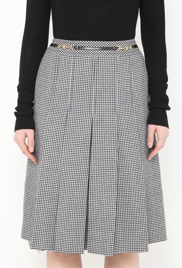 Céline '70s Triomphe Houndstooth Skirt - 2