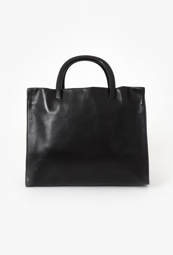 Prada Black Leather Tote Bag - 1