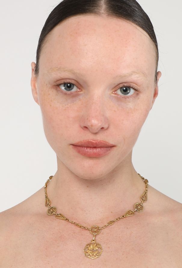 Vintage Fine Jewelry Antique 18k Yellow Gold Un Peu Beaucoup Necklace - 4