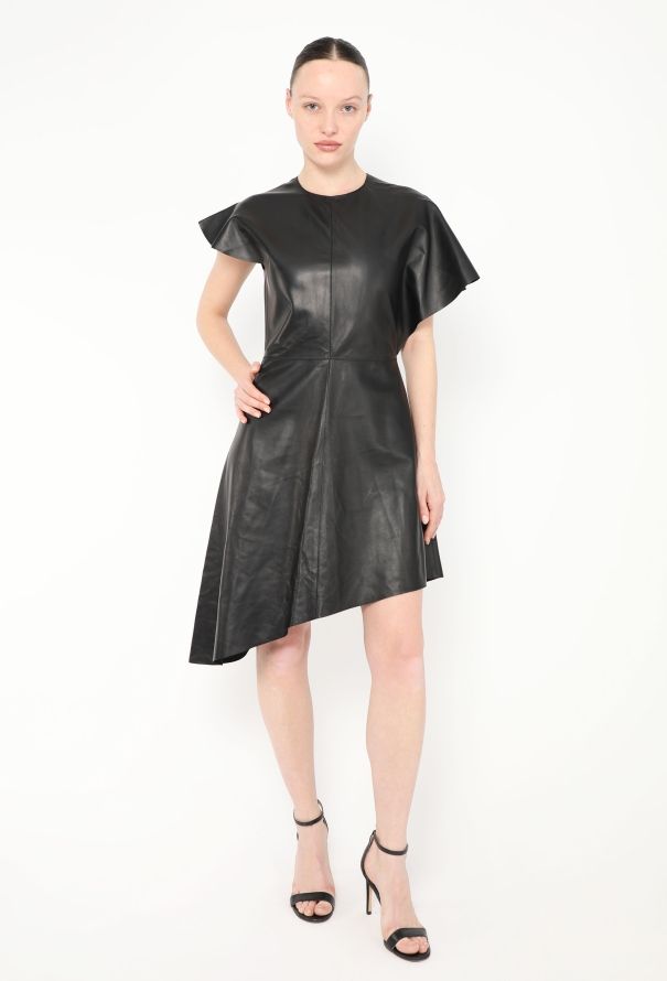 Loewe 2022 Asymmetrical Lambskin Dress - 2