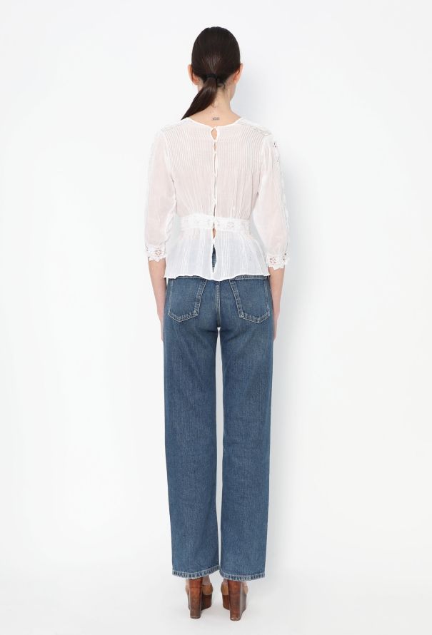 Antique '20s Flared Lace Top - 4