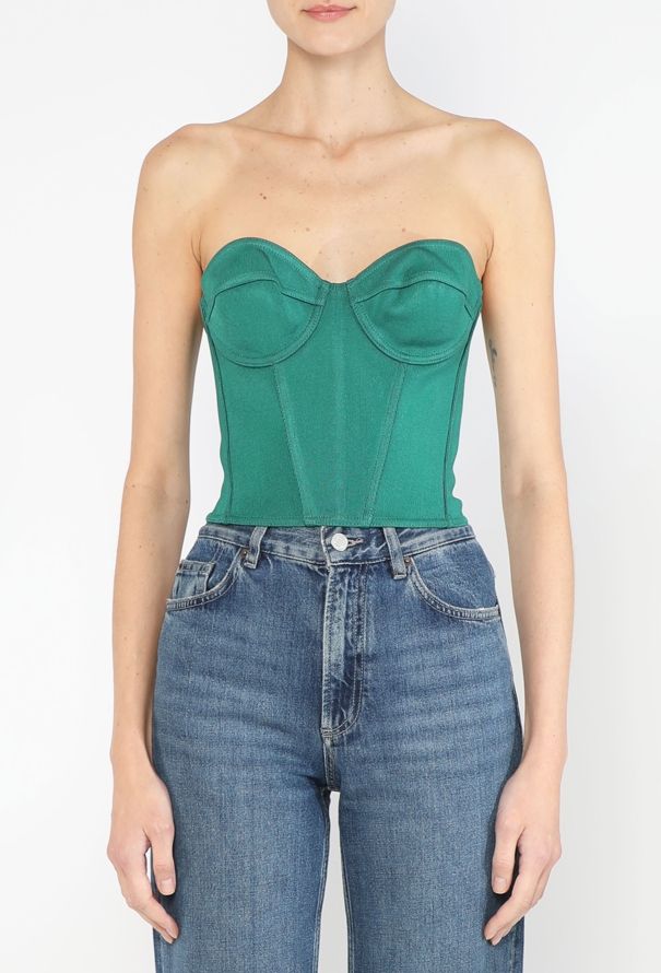 Alaïa 1990 Emerald Corset Top - 1