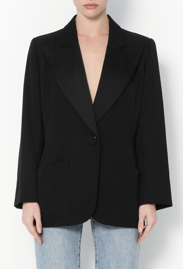 Saint Laurent Vintage Notched Smoking Blazer - 1