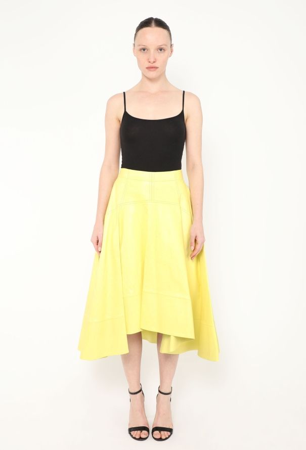 Bottega Veneta F/W 2022 Flared Leather Skirt - 1