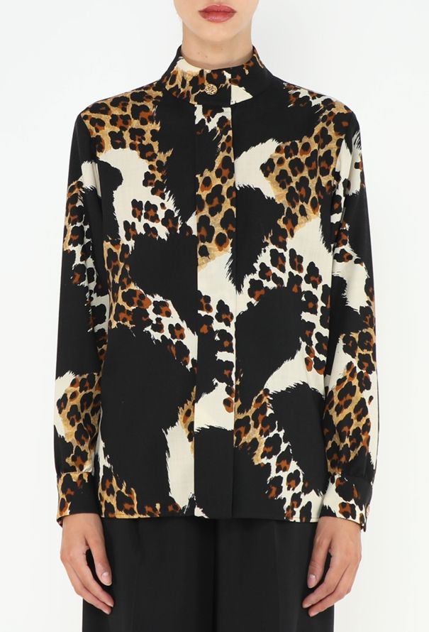 Saint Laurent F/W 1990 Leopard Print Blouse - 1