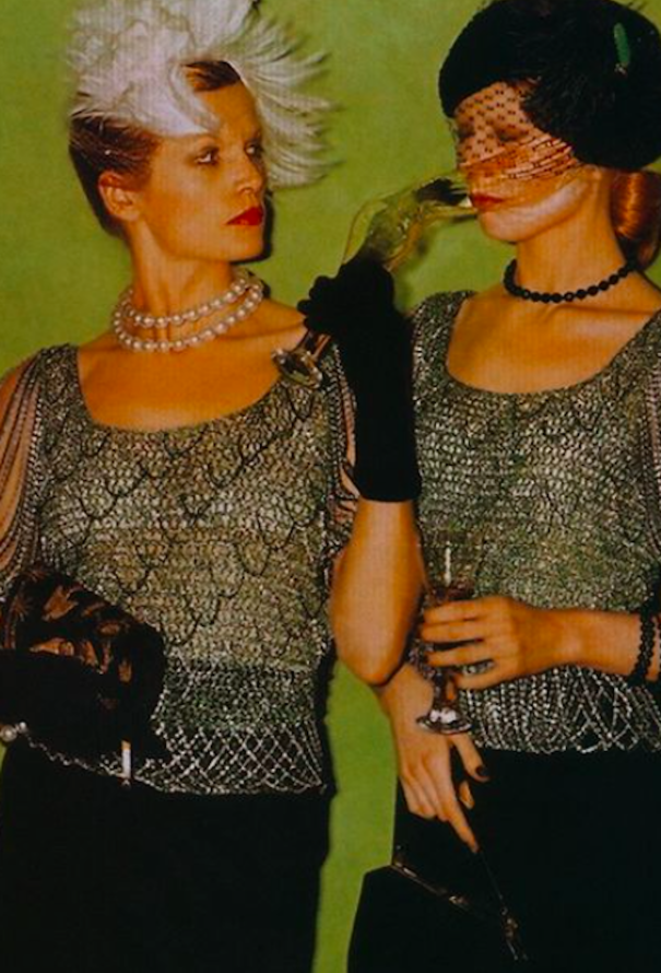 Azzaro STUNNING 1973 Metallic Chainmail Top - 2