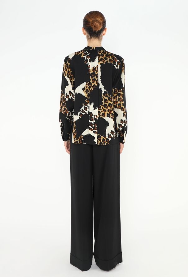 Saint Laurent F/W 1990 Leopard Print Blouse - 5