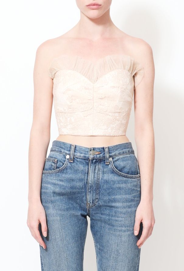 Rodarte F/W 2017 Embroidered Lace Tulle Bustier - 1