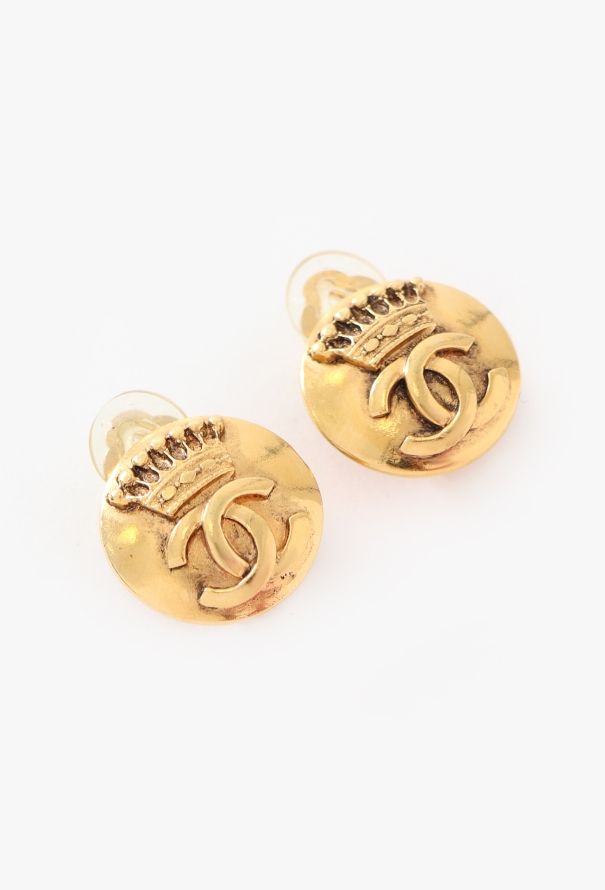 Chanel 1996 Crown 'CC' Clip Earrings - 2