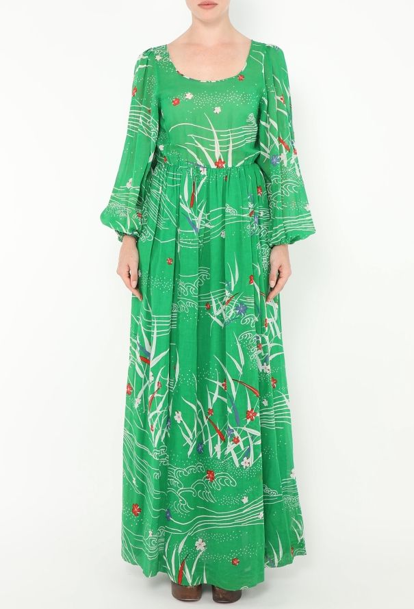 Hanae Mori '80s Cotton Maxi Dress - 2