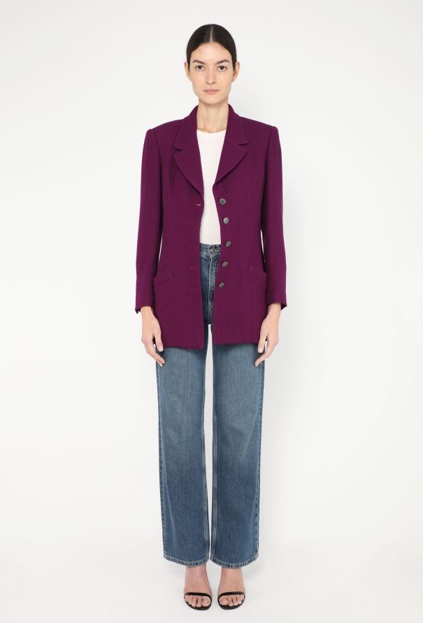 Chanel 1997 Notched Tweed Jacket - 3