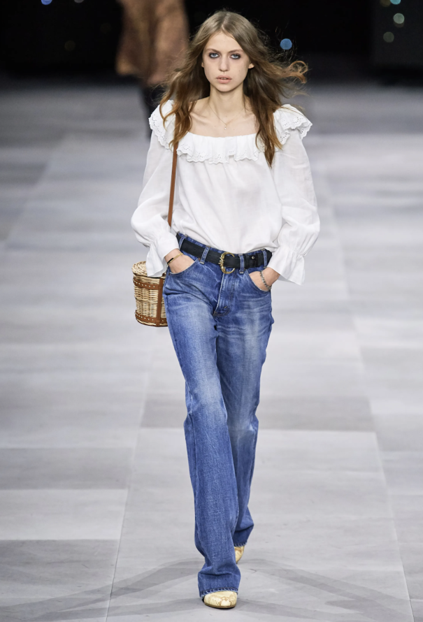 Céline S/S 2020 Ruffled Linen Blouse - 2