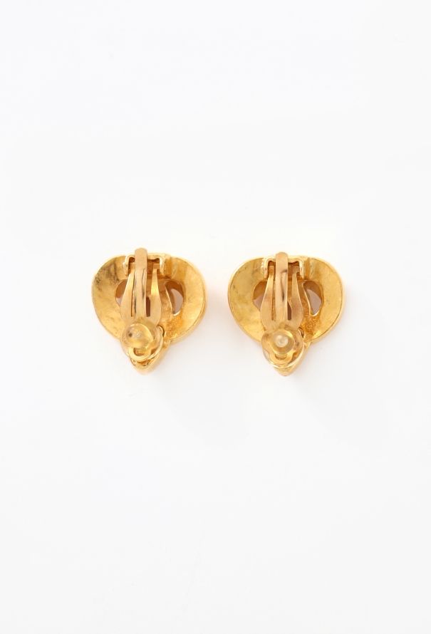 Chanel 1997 'CC' Heart Clip Earrings - 3