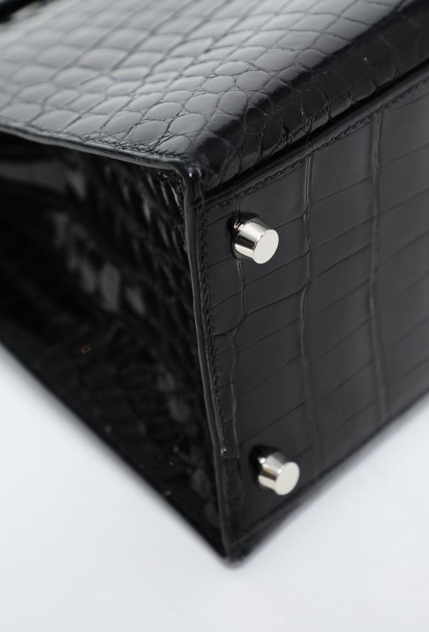Hermès Black Niloticus Kelly Sellier 32 - 11