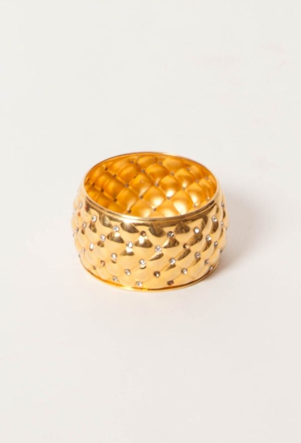 Valentino Vintage Quilted Strass Bracelet - 3