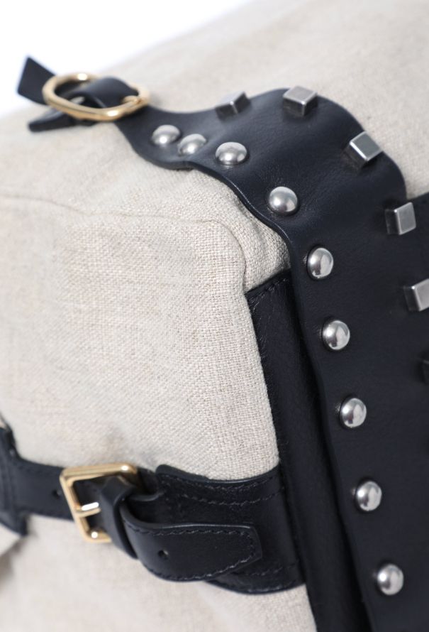 Céline Studded Canvas Boston Bag - 7