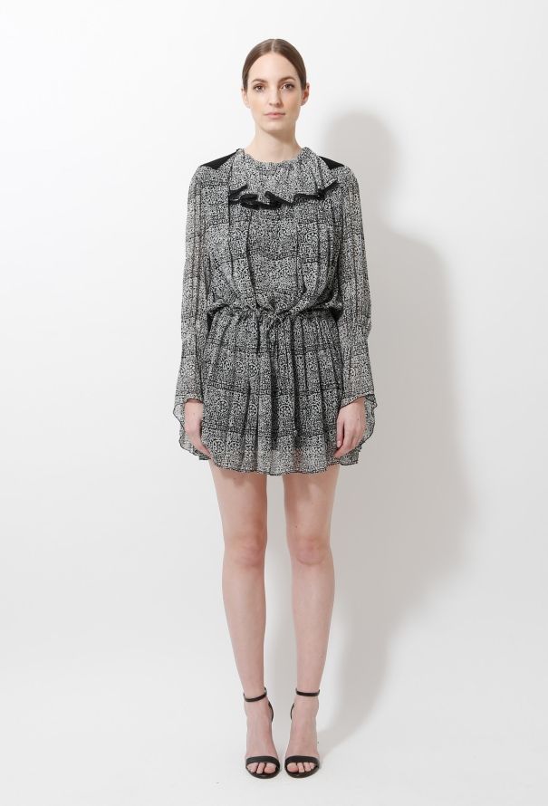 Balenciaga 2013 Ruffled Graphic Dress - 3