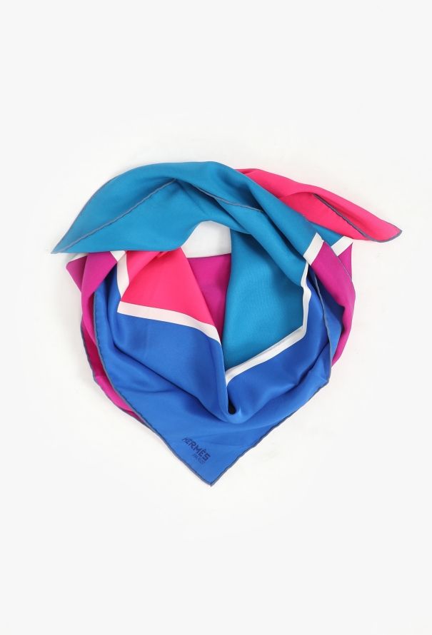 Hermès Colorblock 'Quadri' 65cm Silk Carré - 3