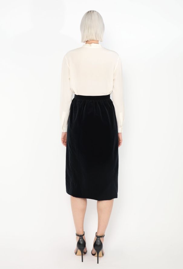Saint Laurent Vintage Velvet A-Line Skirt - 3