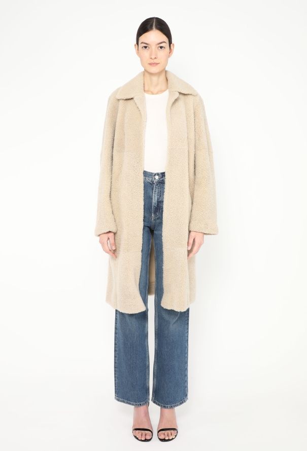 Céline Teddy Shearling Belted Coat - 5