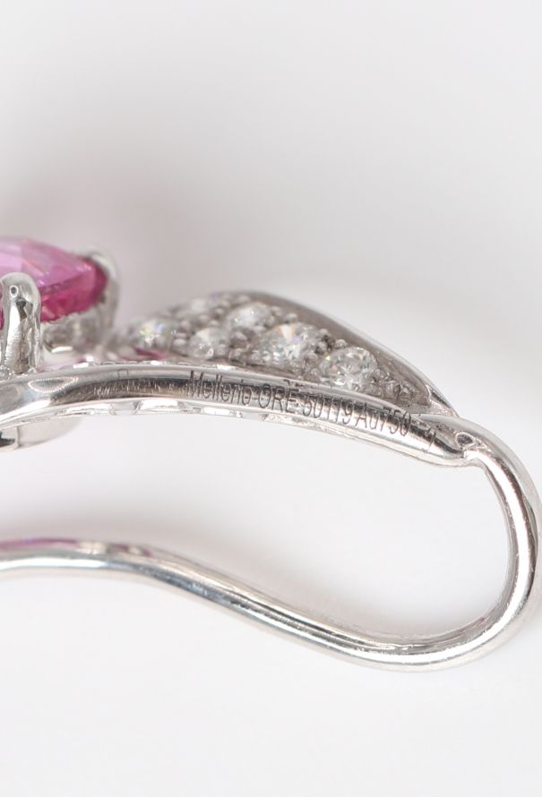 Mellerio 18k Gold, Diamond & 3.93 Carats Sapphire Tulip Earrings - 9