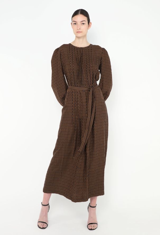 Lanvin Belted Printed Silk Dress - 1