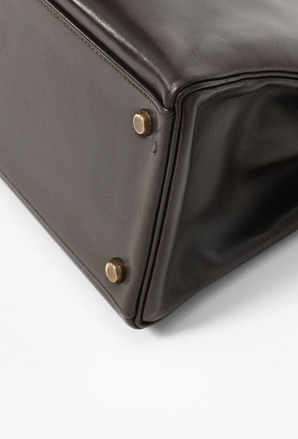 Hermès '70s Brown Box Kelly Retourné 35 - 11