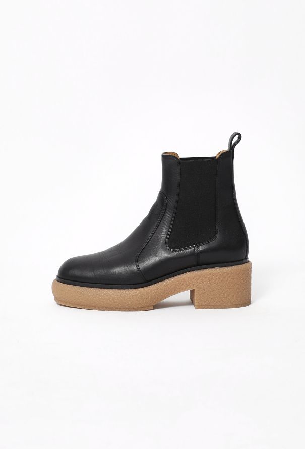 Hermès Platform Leather Chelsea Boots - 4