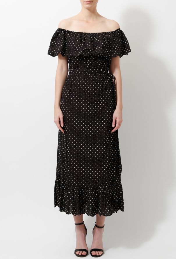 Polkadot Ruffled Cotton Dress - 2
