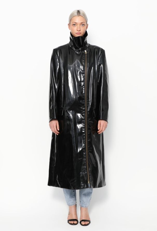 Iconic Pierre Cardin '70s Vinyl Trench Coat - 1