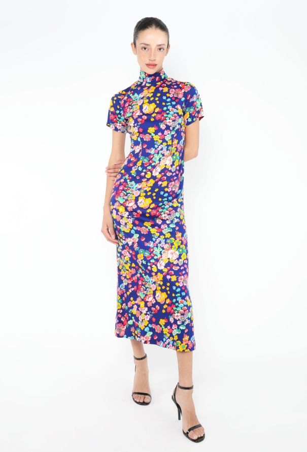 '70s Screen-Printed Floral Dress - 2