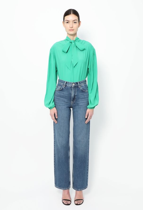 Balenciaga 2016 Silk Lavallière Blouse - 3