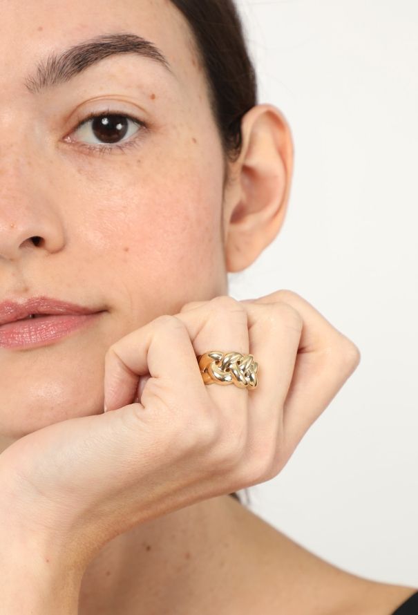 Vintage Fine Jewelry 1980s 18k Yellow Gold Braided Ring - 2