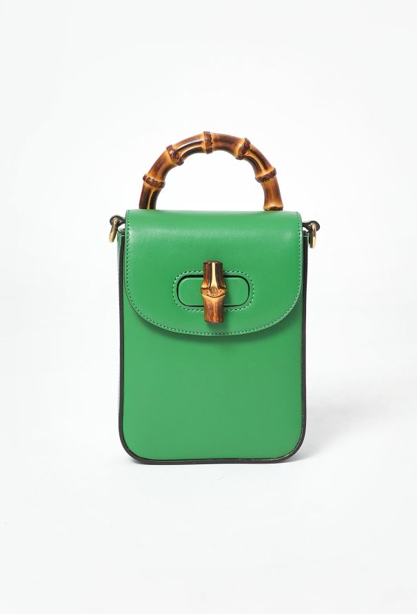 Gucci 2023 Green Bamboo Mini Crossbody Bag - 1
