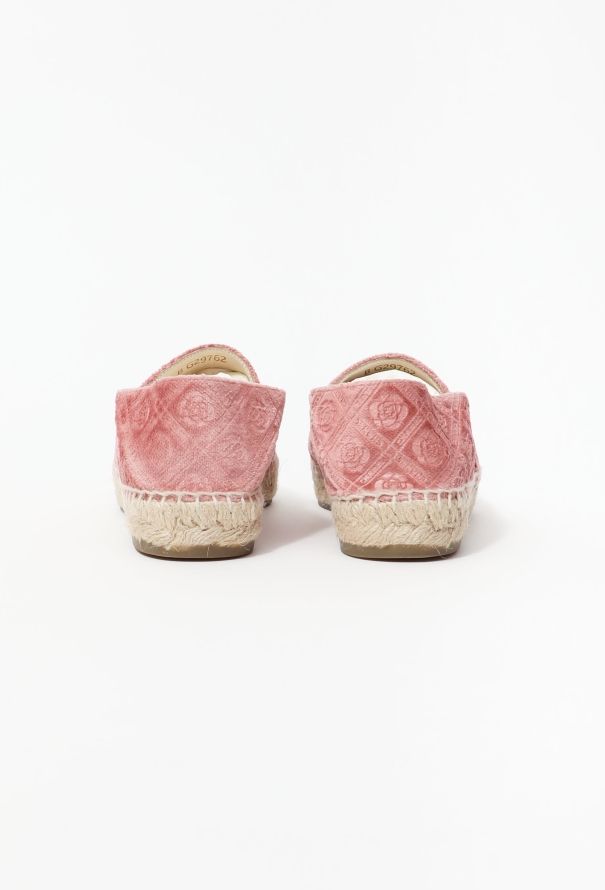 Chanel 2017 Velvet Camélia 'CC' Espadrilles - 4