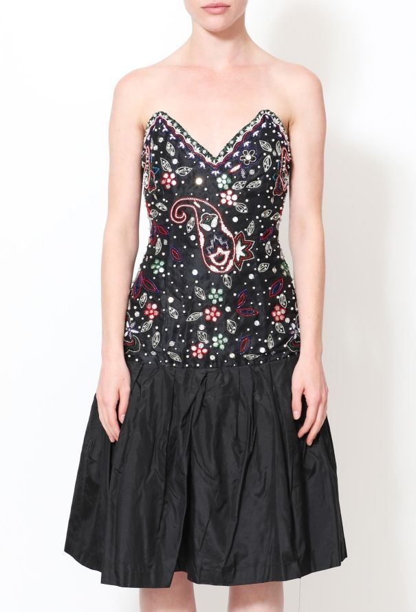 Naeem Khan Embellished Silk Bustier Dress - 2