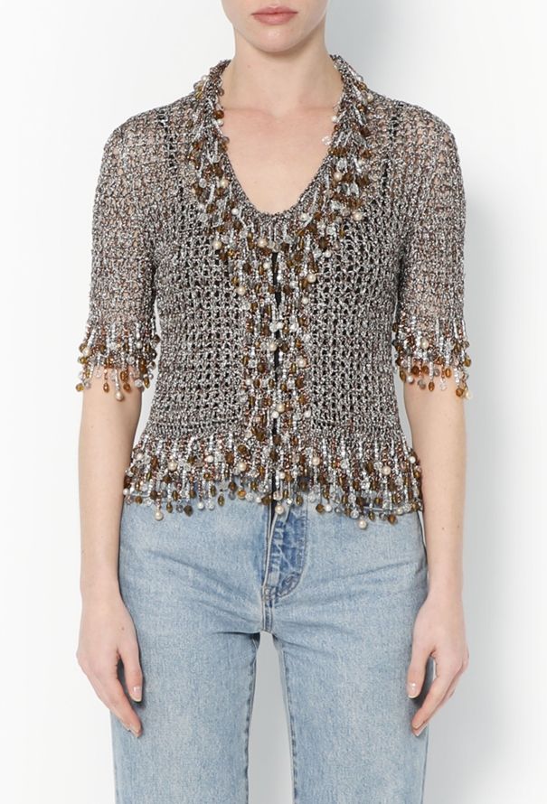 Azzaro RARE '70s Iridescent Embellished Top - 1