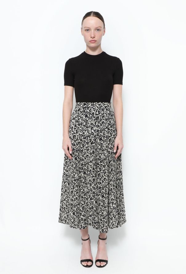 Sonia Rykiel '90s Floral Crêpe Skirt - 1