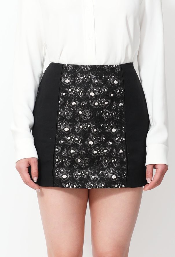 Balenciaga 2012 Embroidered Lace Mini Skirt - 2