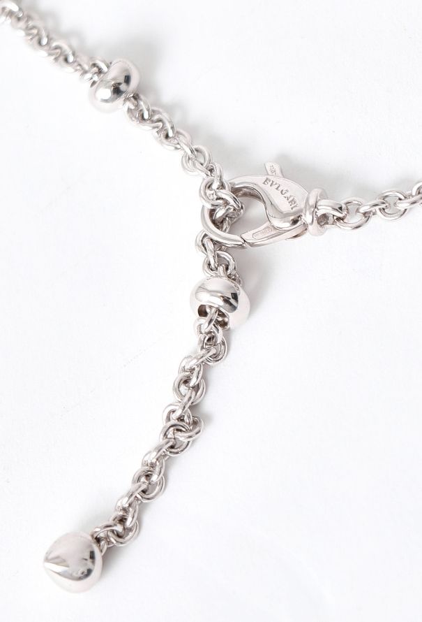 Bulgari 18k White Gold, Steel & Onyx Optical Illusion Necklace - 4