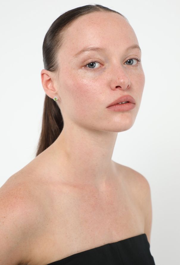 Modern Fine Jewelry 18K White Gold & Peridot Stud Earrings - 4