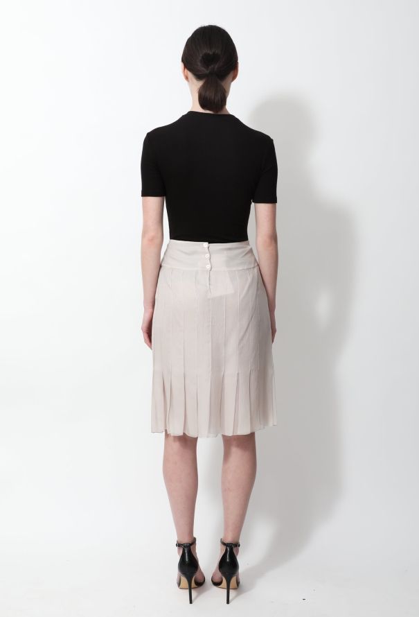 Chanel 2004 Silk Pleated Skirt - 3
