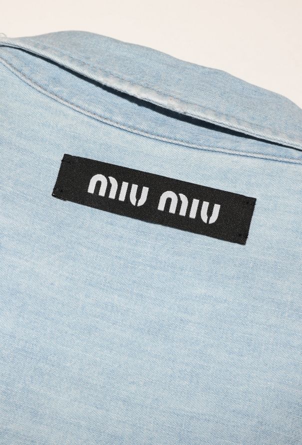 Miu Miu Denim Smock Maxi Dress - 7