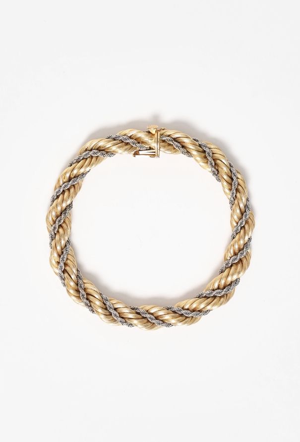 Vintage Fine Jewelry 1940s 18k Gold Interwoven Cord Bracelet - 6