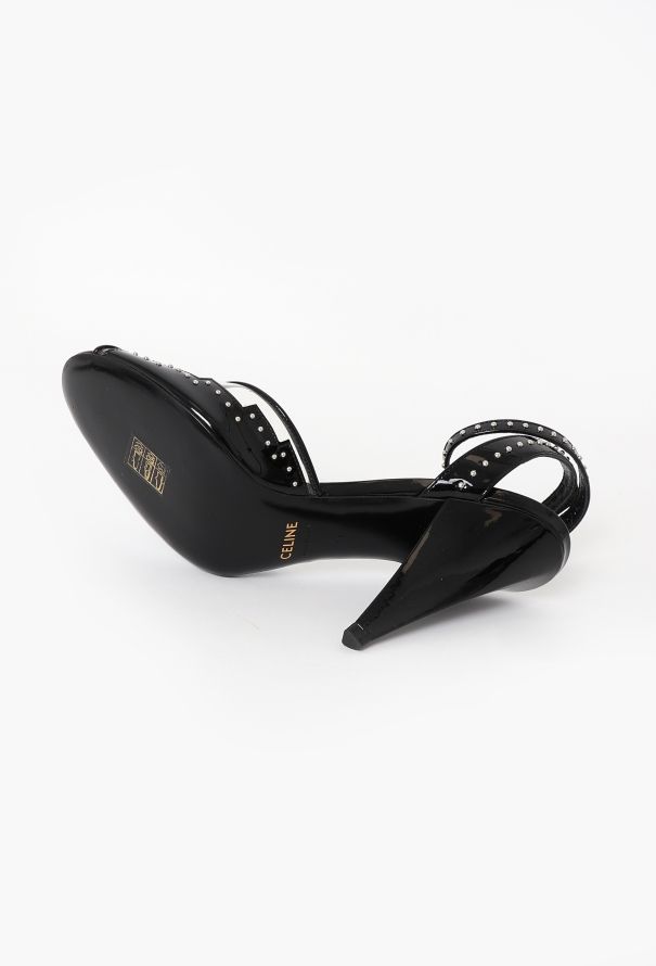 Céline Patent Stud Trim Sandals - 5
