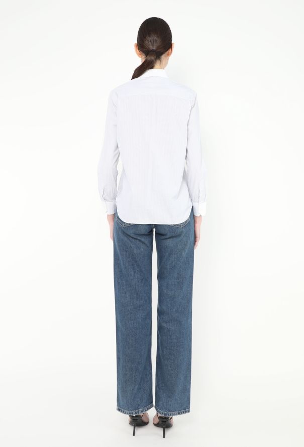 Céline Pinstripe Cotton Shirt - 5