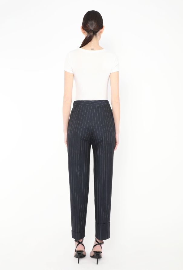 Jacquemus Resort 2016 Pinstripe Linen Trousers - 5